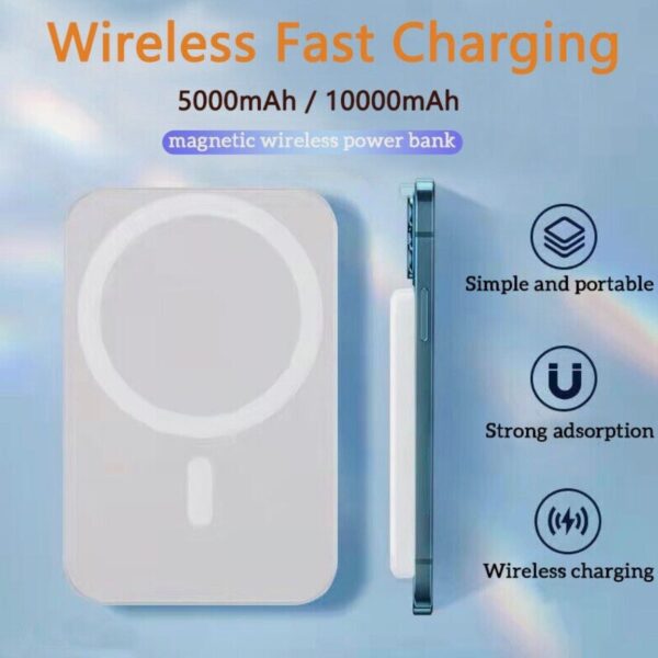 10000mAh Power Bank Magnetic Battery Pack Wireless Charger
